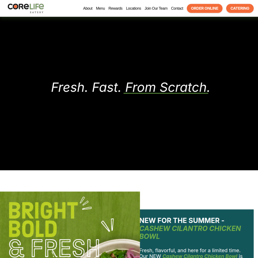 corelifeeatery.com homepage screenshot