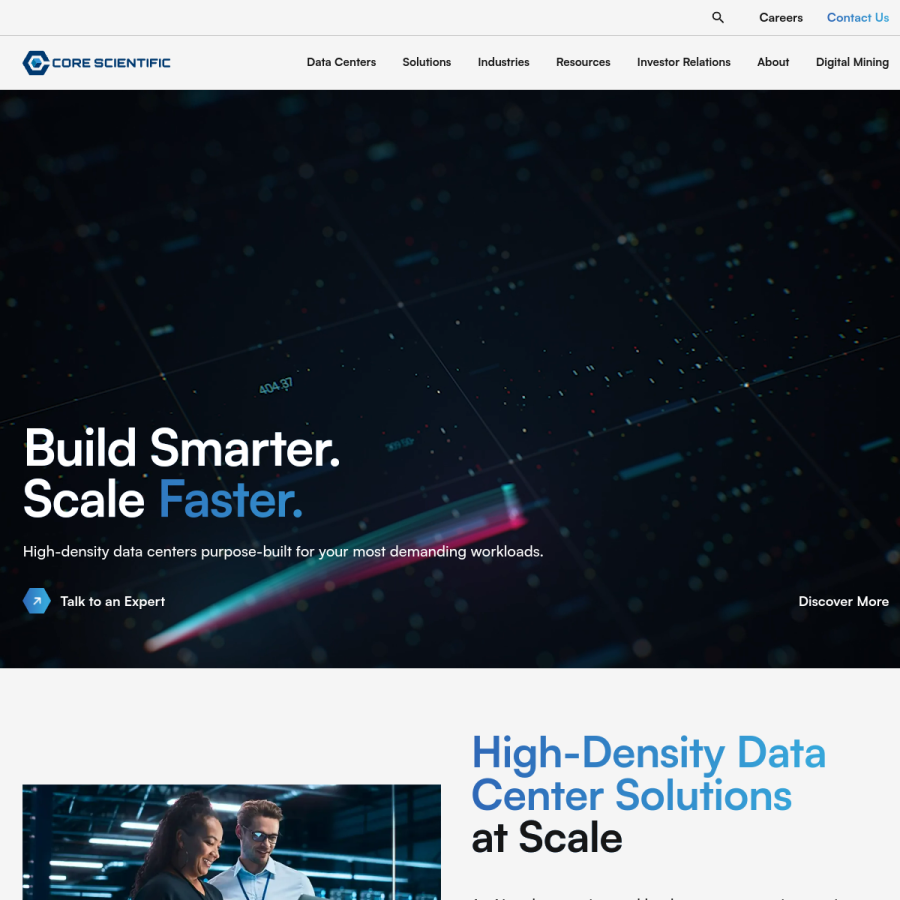 corescientific.com homepage screenshot