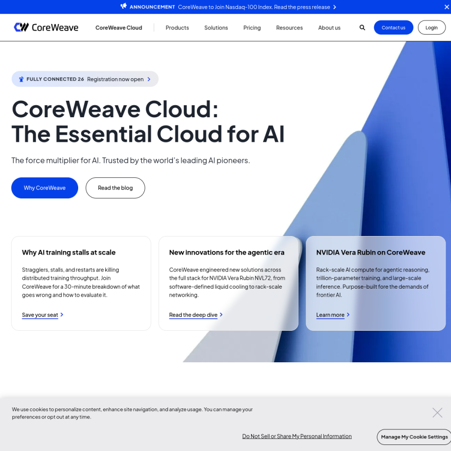 coreweave.com homepage screenshot
