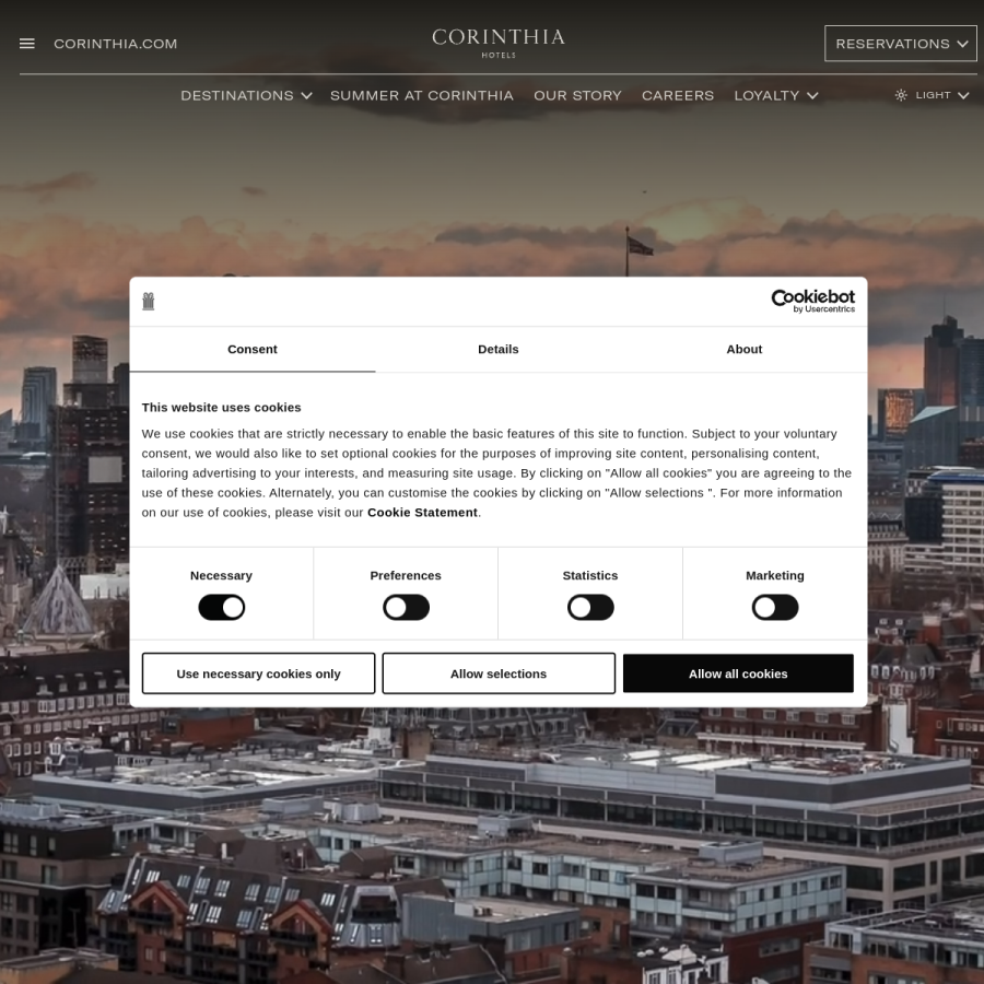 corinthia.com homepage screenshot