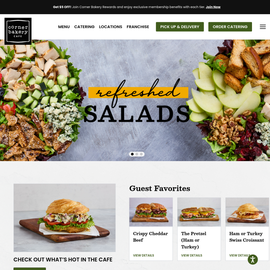 cornerbakerycafe.com homepage screenshot