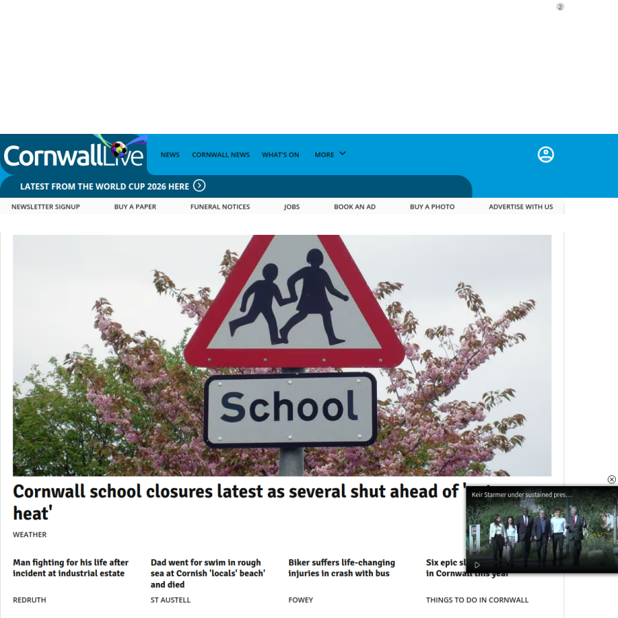 cornwalllive.com homepage screenshot
