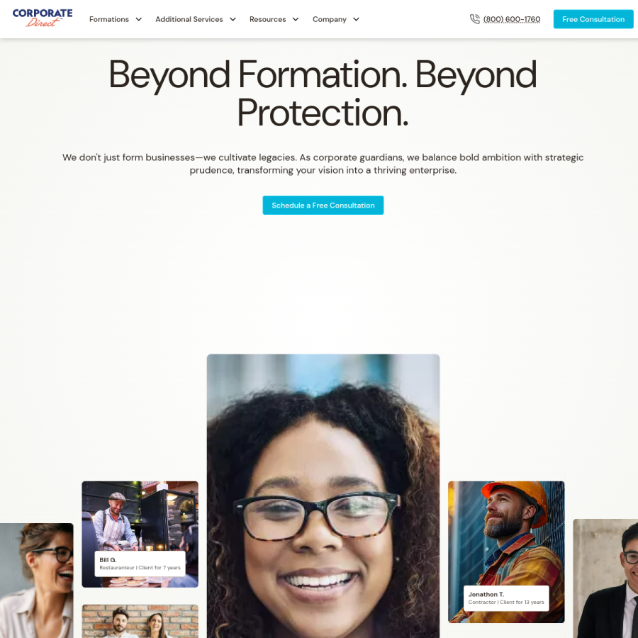 corporatedirect.com homepage screenshot