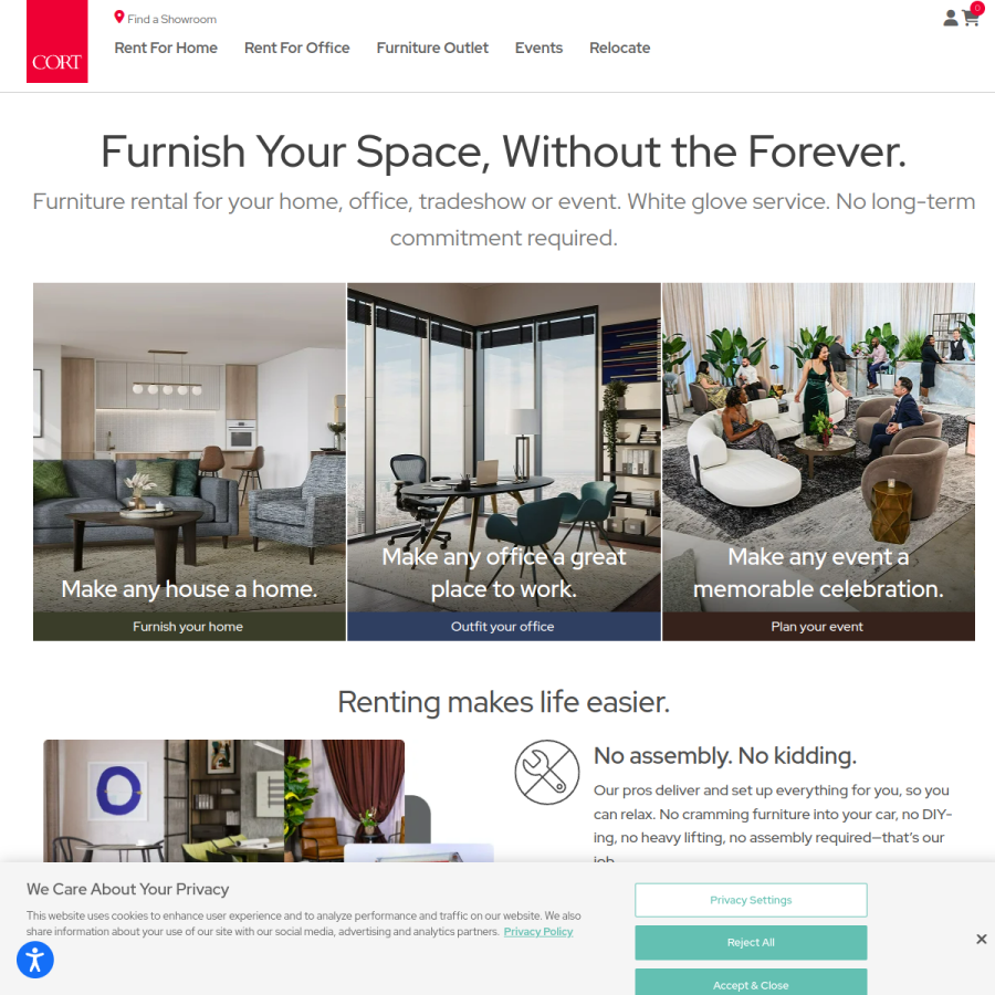cort.com homepage screenshot