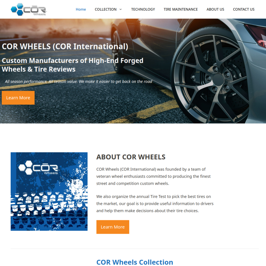 corwheels.com homepage screenshot