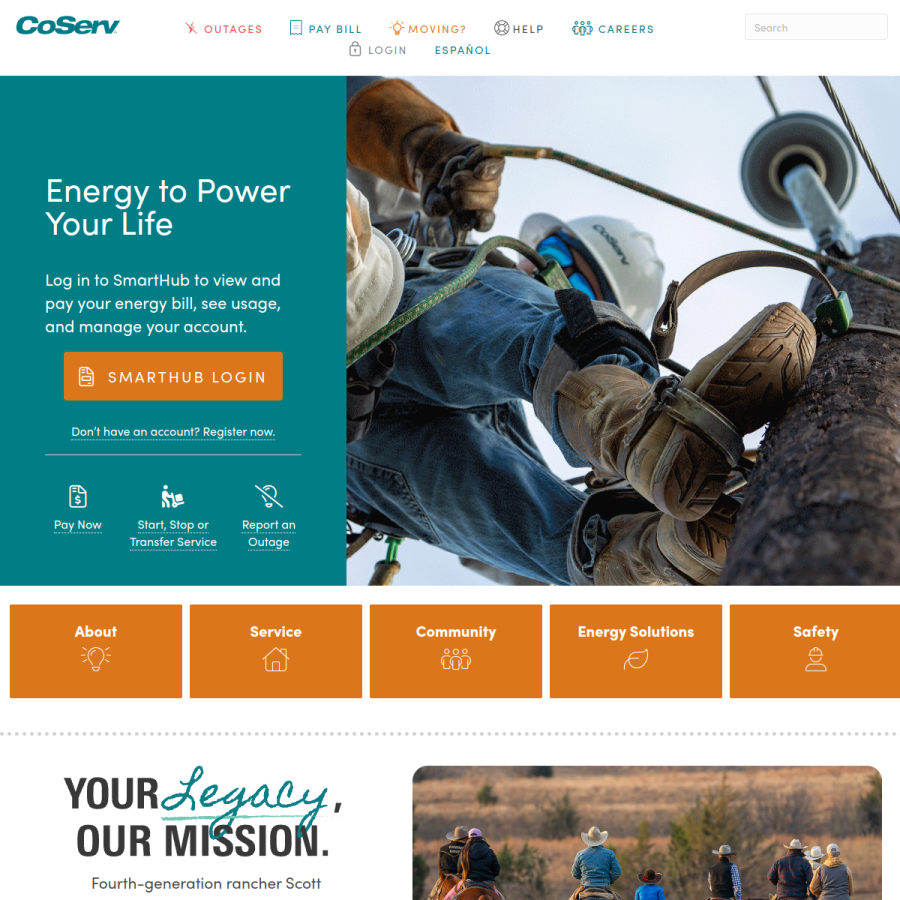 coserv.com homepage screenshot