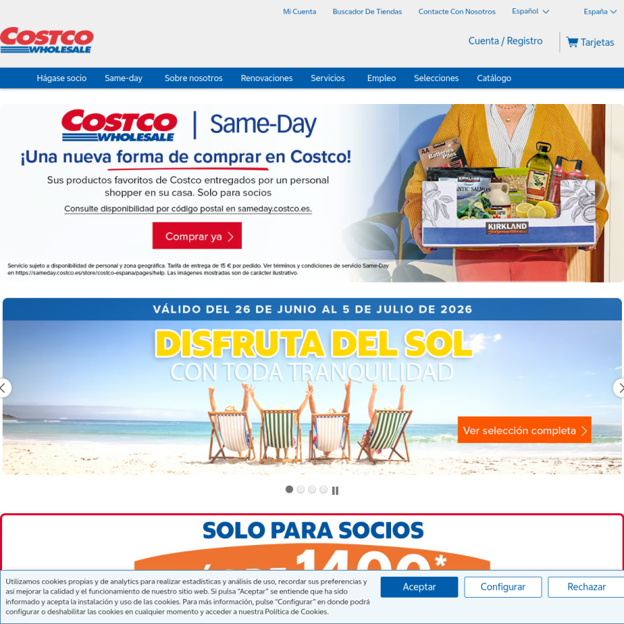 costco.es homepage screenshot