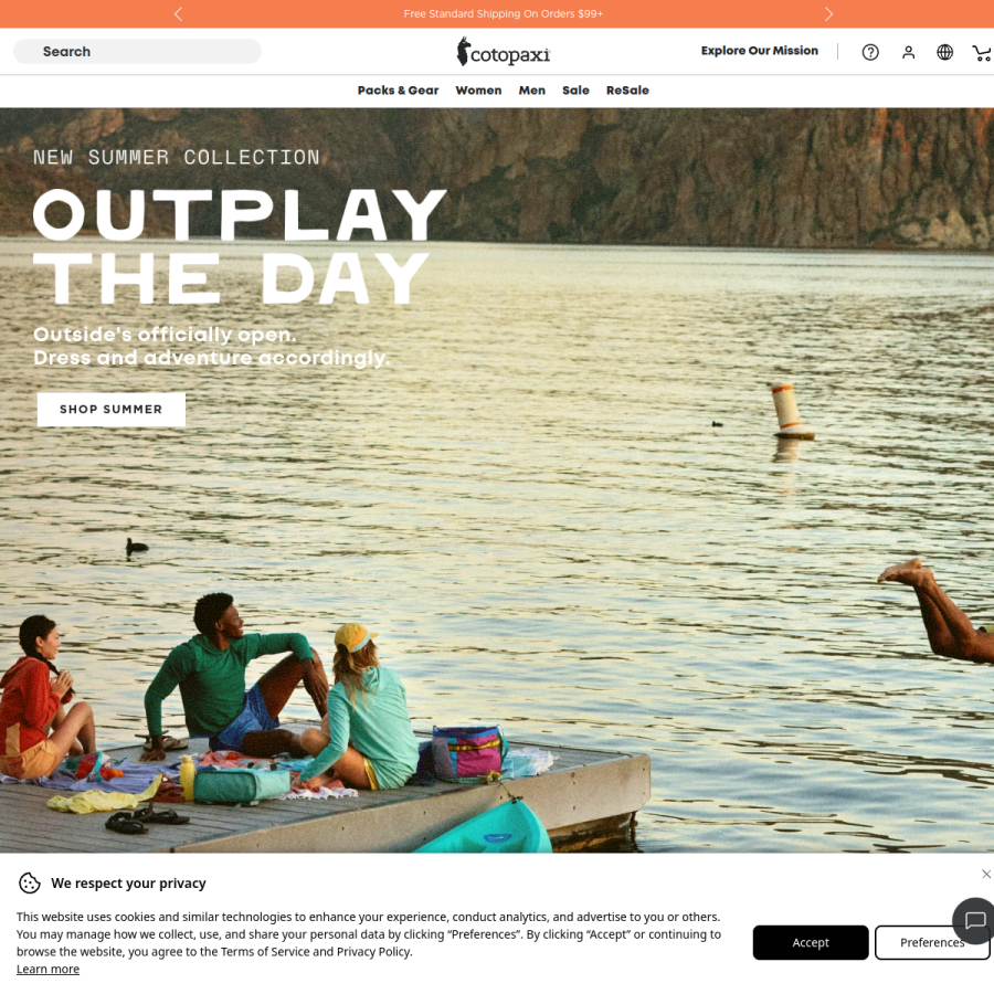 cotopaxi.com homepage screenshot