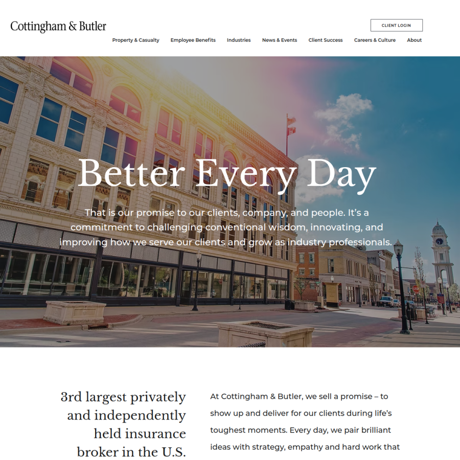 cottinghambutler.com homepage screenshot