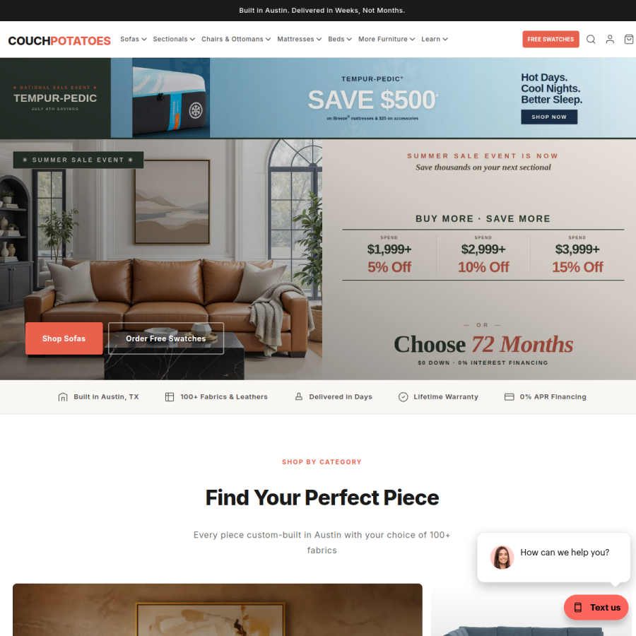 couchpotatoes.com homepage screenshot