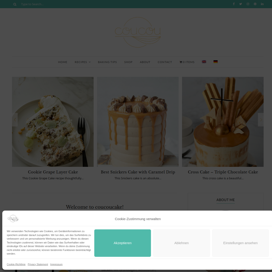 coucoucake.com homepage screenshot