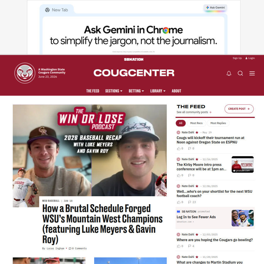 cougcenter.com homepage screenshot