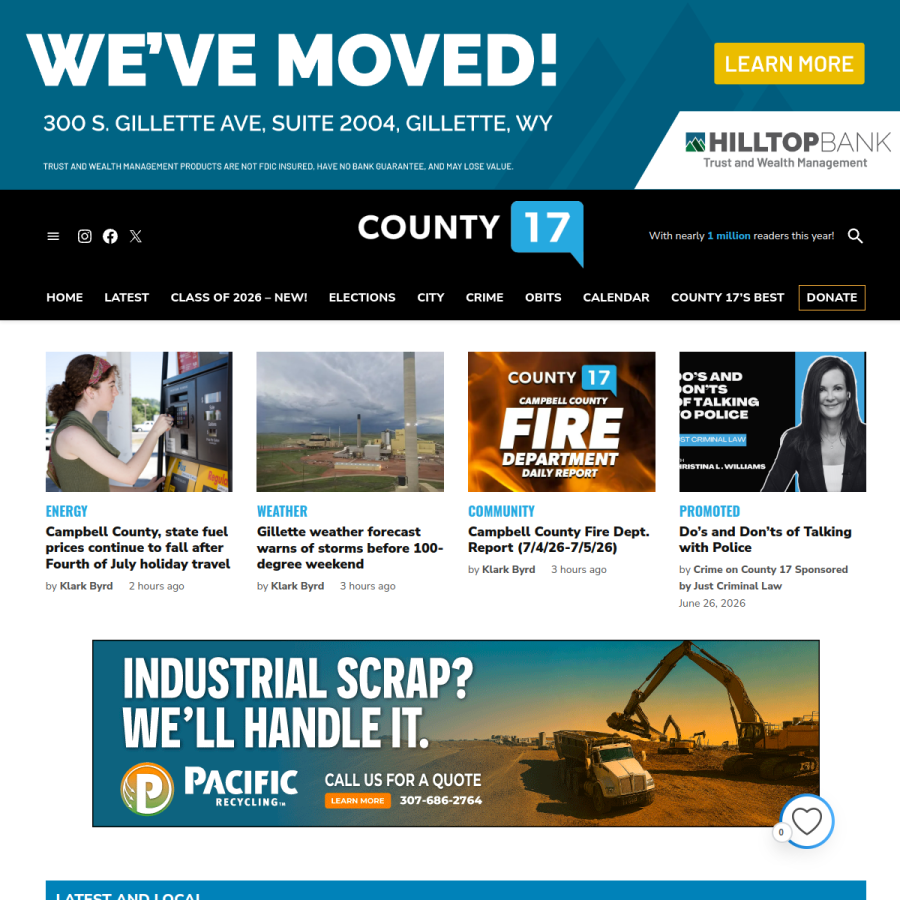county17.com homepage screenshot
