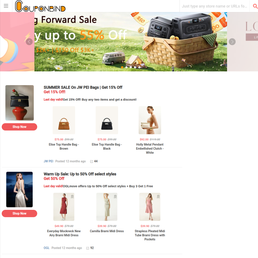 couponbind.com homepage screenshot
