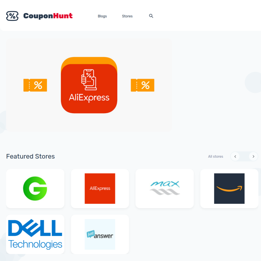 couponhunt.org homepage screenshot