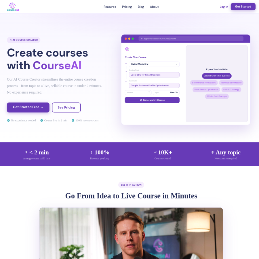 courseai.com homepage screenshot