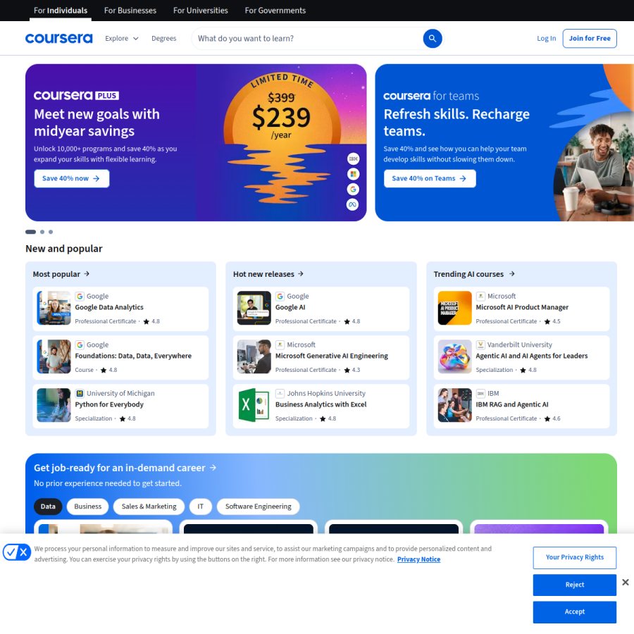 coursera.org homepage screenshot