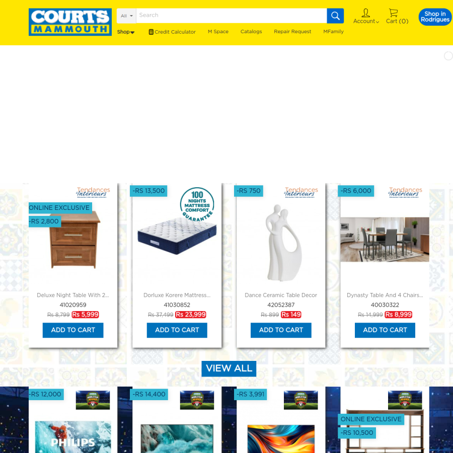 courtsmammouth.mu homepage screenshot