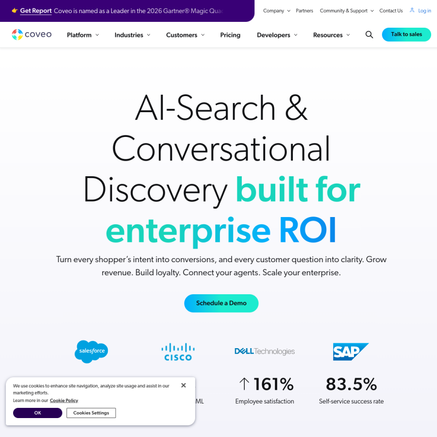 coveo.com homepage screenshot