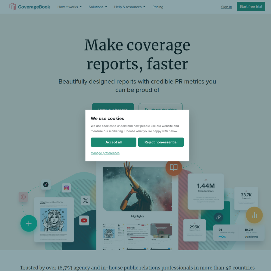 coveragebook.com homepage screenshot