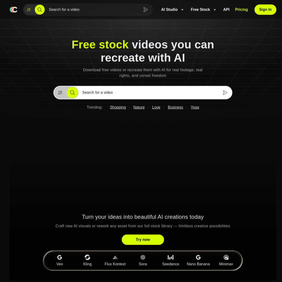 coverr.co homepage screenshot