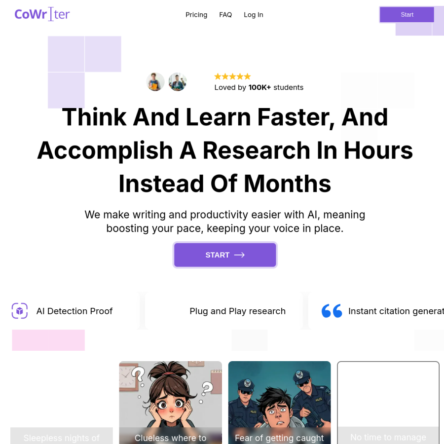 cowriter.ai homepage screenshot