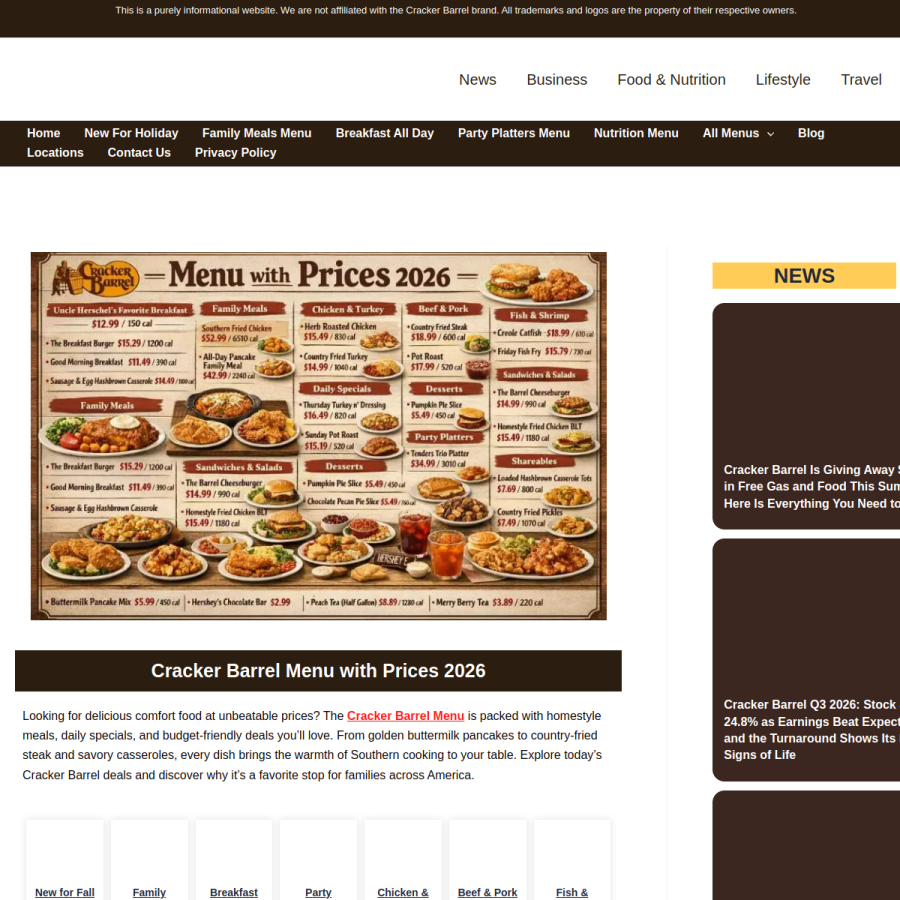 crackerbarrelsmenu.us homepage screenshot