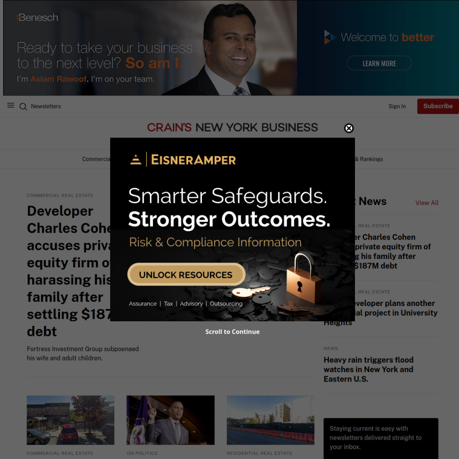 crainsnewyork.com homepage screenshot