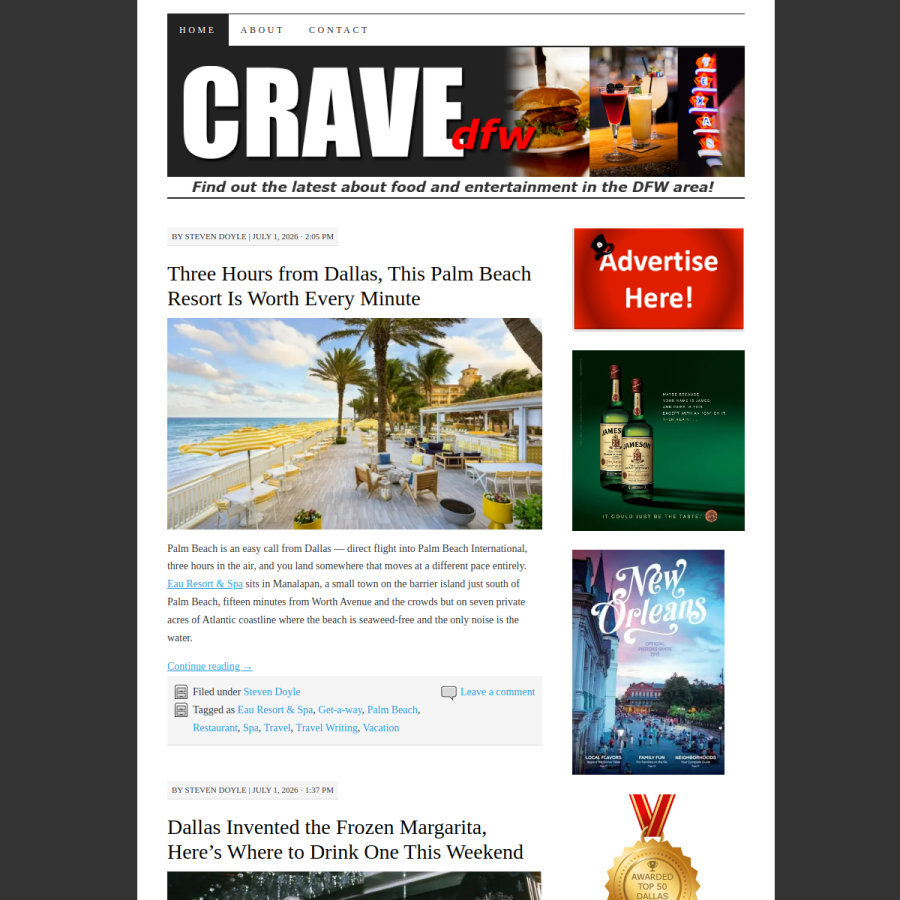 cravedfw.com homepage screenshot