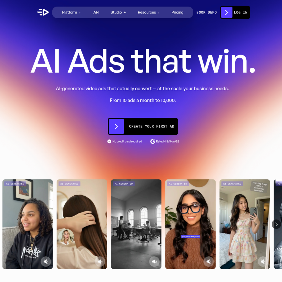 creatify.ai homepage screenshot