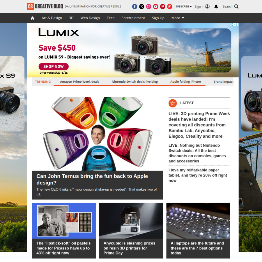 creativebloq.com homepage screenshot