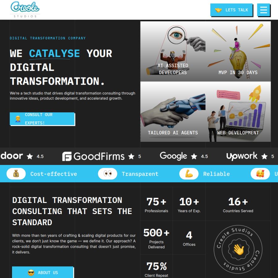 creolestudios.com homepage screenshot
