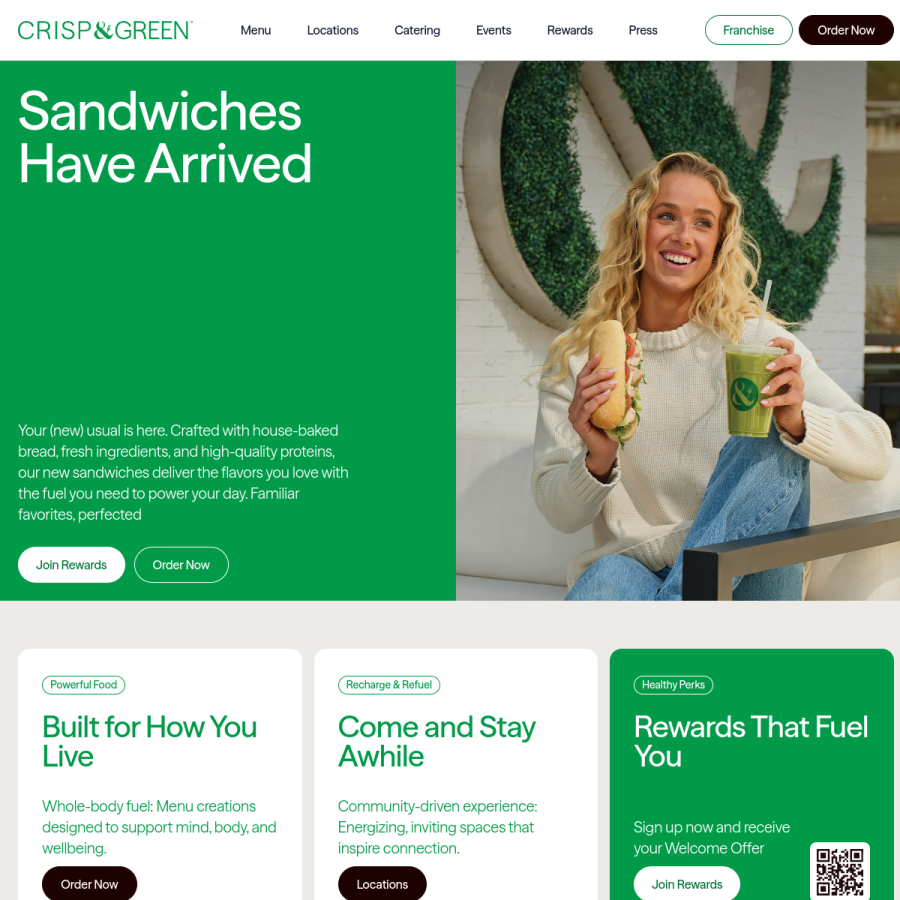 crispandgreen.com homepage screenshot