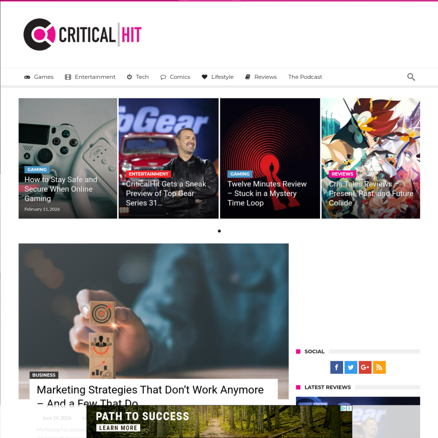 criticalhit.net homepage screenshot