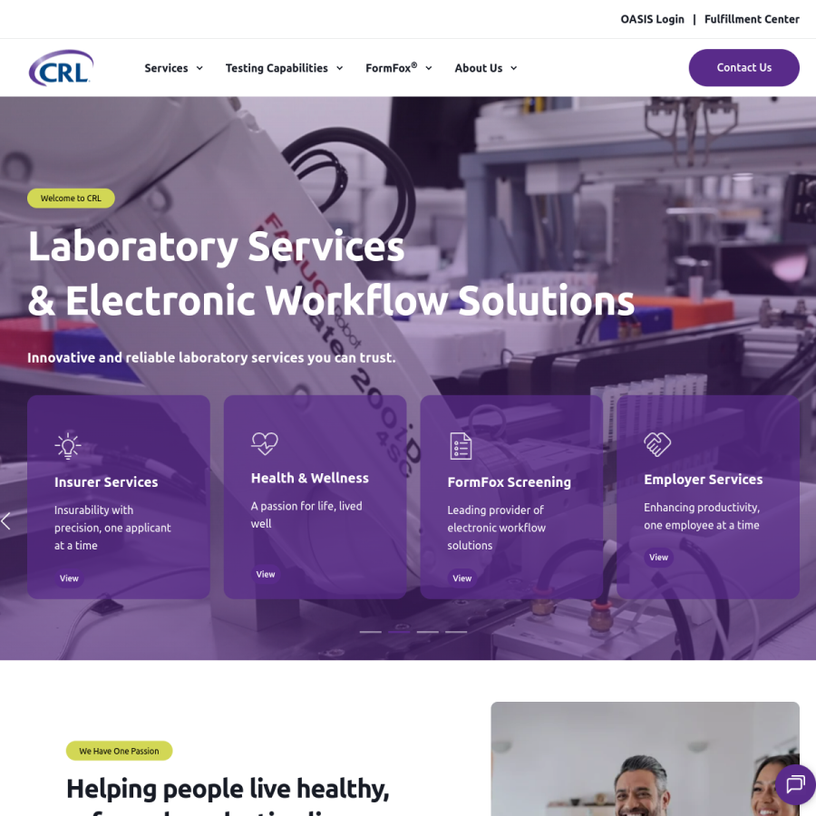 crlcorp.com homepage screenshot