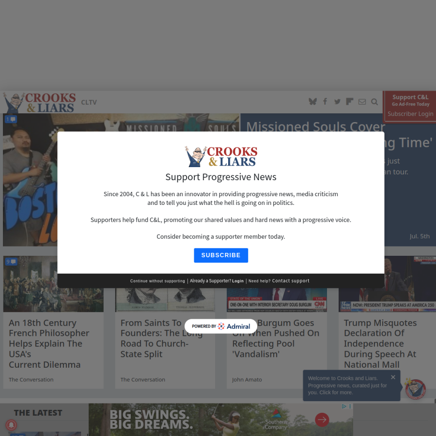 crooksandliars.com homepage screenshot