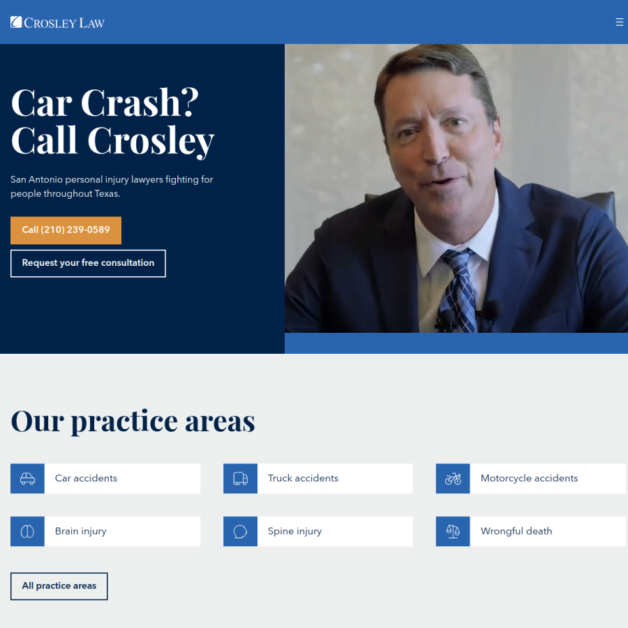 crosleylaw.com homepage screenshot