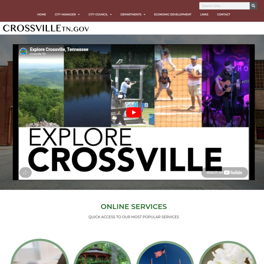 crossvilletn.gov homepage screenshot