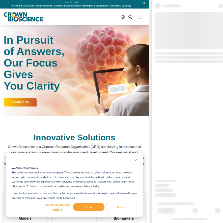 crownbio.com homepage screenshot
