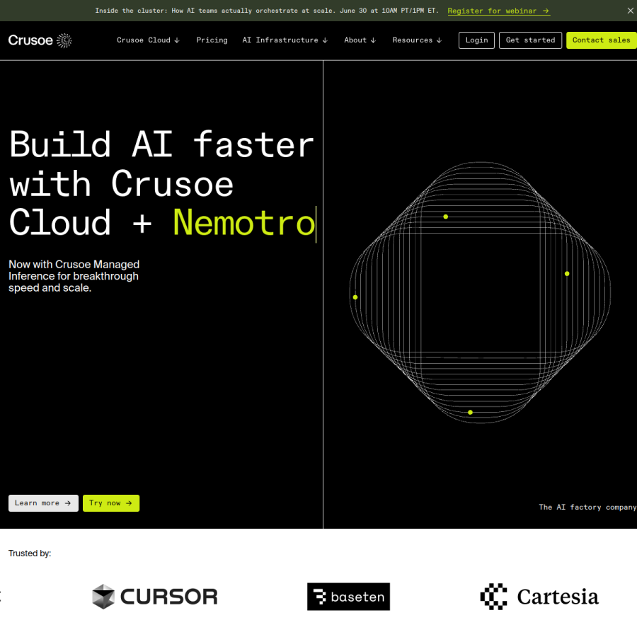 crusoe.ai homepage screenshot