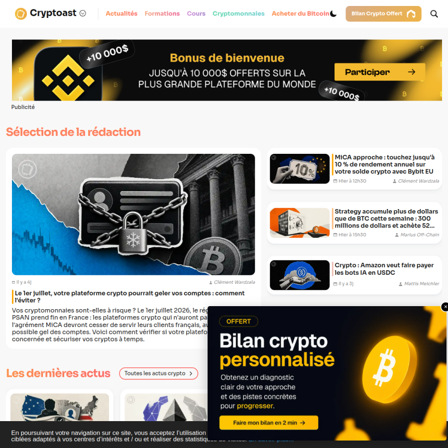 cryptoast.fr homepage screenshot