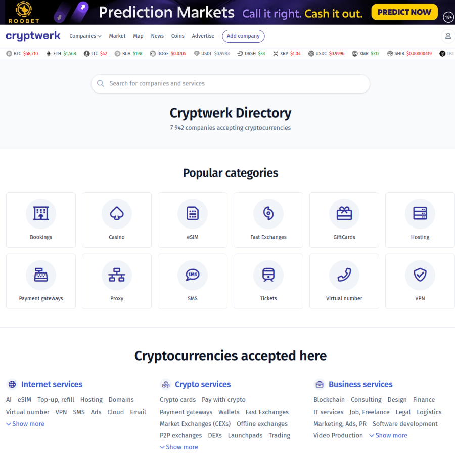 cryptwerk.com homepage screenshot