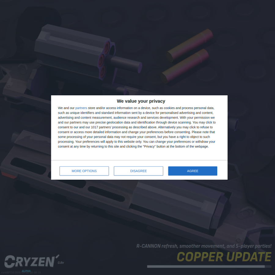 cryzen.io homepage screenshot