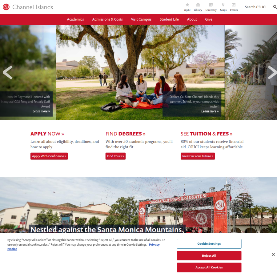 csuci.edu homepage screenshot