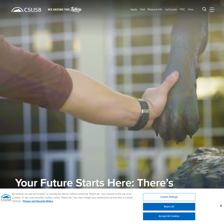 csusb.edu homepage screenshot
