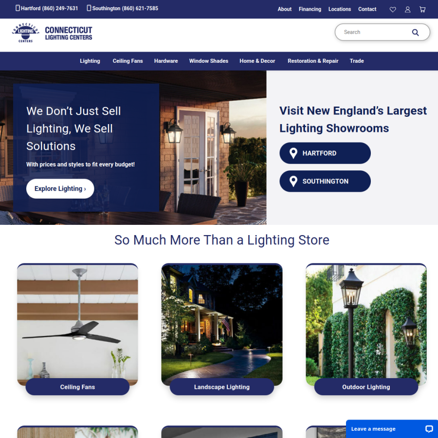 ctlighting.com homepage screenshot