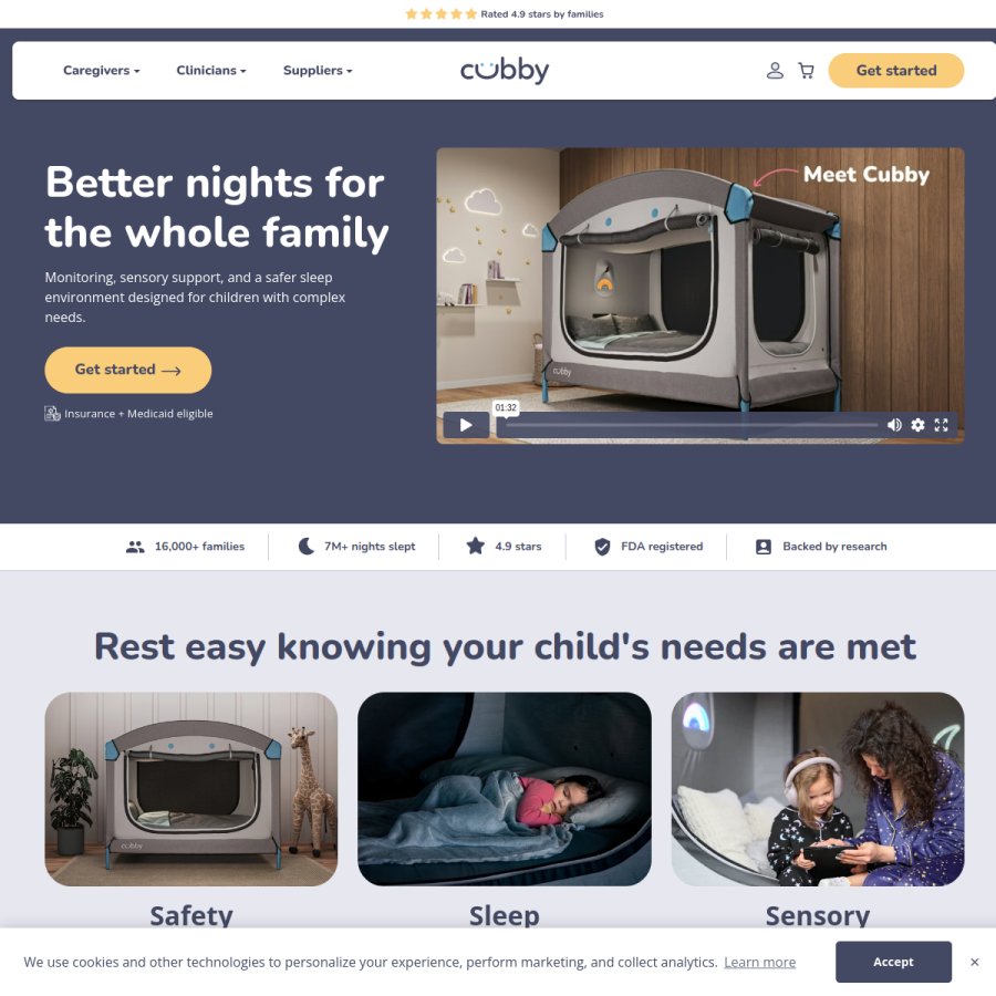 cubbybeds.com homepage screenshot