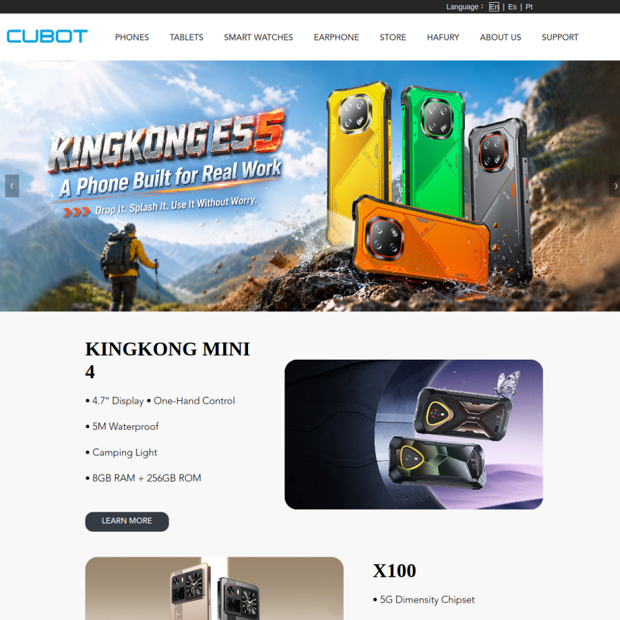 cubot.net homepage screenshot
