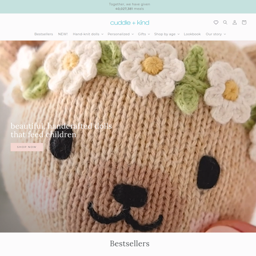 cuddleandkind.com homepage screenshot