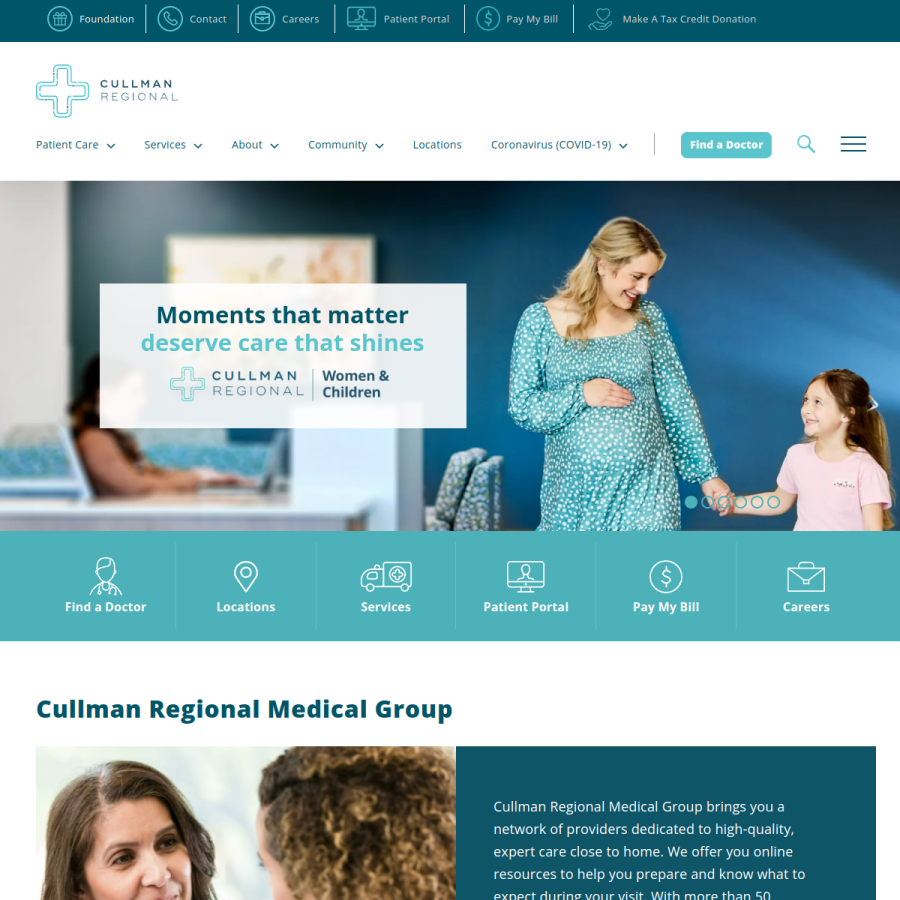 cullmanregional.com homepage screenshot